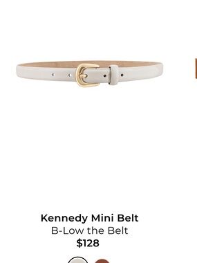 B-Low the Belt Kennedy Mini Belt in White with Gold Buckle
